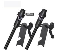 Flint and Steel Fire Starter Kit,2PCS 5-in-1 Multifuctional Fire Steel with Compass Scale Scraper Whistle Magnesium Ferrocium Rod Fire Striker Flint Fire Starter for Travelling Camping Hiking