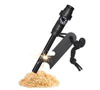 Flint and Steel Fire Starter Kit, 5-in-1 Multifuctional Fire Steel with Compass Scale Scraper Whistle Magnesium Ferrocium Rod Fire Striker Flint Fire Starter for Travelling Camping Hiking