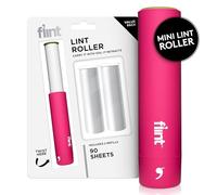 Flint Classic Pink Retractable Mini Lint Roller with 90 Extra Sticky Sheets, Small and Portable Lint Roller, Ideal Pet Hair Remover, Travel Lint Rollers for pet Hair Extra Sticky