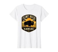 Flint Hills Kansas Value Graphic T-Shirt, Women, White, S