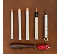 Flint Knapping Kit, Stone Crafting Tools with Aluminum Handle & Copper Hammerhead, 304 Stainless Steel Connection for Obsidian and Flint Crafting