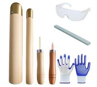 Flint Knapping Kit with Copper Hammer - Complete Obsidian Crafting Tools Set for Beginners Includes 2 Copper Boppers, 2 Pressure Flakers, Safety Gloves, Goggles & Talc | Outdoor Flint Grinding Tools