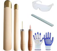 Flint Knapping Kit with Copper Hammer - Complete Obsidian Crafting Tools Set for Beginners Includes 2 Copper Boppers, 2 Pressure Flakers, Safety Gloves, Goggles & Talc | Outdoor Flint Grinding Tools