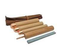 Flint Knapping Tool Kit for Stone Age Crafting, Includes Pressure Flaker and Copper Boppers