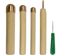 Flint Knapping Tool Set, Handmade Obsidian Crafting Kit with 3 Copper Hammers, 1 Awl and 1 Pressure Flaker for Beginners and Professionals