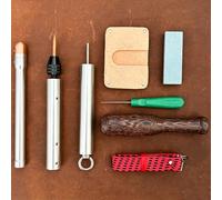 Flint Knapping Tools Set - 7 Piece Obsidian Crafting Kit with Aluminum Handle, Copper Hammerhead & Stainless Steel Connection for Hobbyists & Professionals