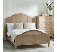 flint rattan wooden king size bed in light oak