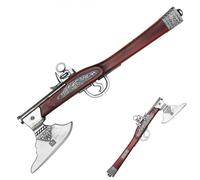 Flintlock Axe-Pistol Replica - 21.5” Historical Foam Weapon for Cosplay, Collectible & Display - 17th & 18th Century-Inspired Hybrid Battle Axe