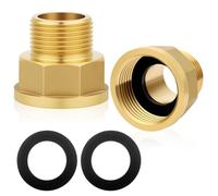 Flintronic 1" Female to 3/4" Male BSP Thread Brass Hex Bushing Reducing Connector, 3/4 Inch Male to 1 Inch Female Reducer Adapter for Gas, Water, Pipe Connecting Conversion (2PCS)