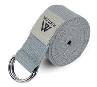 Flintronic 1 Pc Yoga Belt Pilates, 2.5M D-Ring Buckle Yoga Strap, Extra Long Adjustable Yoga Strap Belt, Sports and Fitness Stretch Strap for Yoga, Pilates, Dance (Light Grey)
