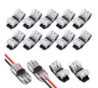 Flintronic 10 PCS Wire Connectors, Low Voltage H Tap Connectors, 2 Pin 2 Way Quick Splice Wire Connectors, Wiring Branch Connector, Without Stripping, for 18-22 AWG, LED Strip, Audio, Vehicles