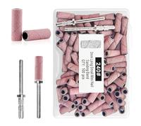 Flintronic 100 PCS 240# Sanding Bands for Nail Drill Mandrel Bits, Fine Grit Nail Sanding Bands for 3/32 Shank Inch Nail Drill Bits, Professional for Polish Acrylic Gel Nails, Manicures & Pedicure