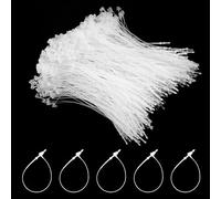 Flintronic 1000PCS Plastic Fastener, Disposable Plastic String for Hang Tags, Self Locking Security tag Ties, Transparent Price Tags for Clothes, Products, Brand Tag, Price Attaching Labels