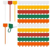 Flintronic 100PCS Blank Waterproof Security Tags, Plastic Security Seals, Writeable Self Locking Security Tag Ties, Reusable Shipping Tags for Key Storage, Luggage, Clothes, Shelf-tag (5-Colour)
