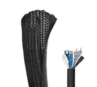 Flintronic 10ft - 1/2 inch Cord Protector, Wire Loom Tubing, Cable Sleeve Split Sleeving, Cable Tidy Sleeve, Protect Pets From Chewing Cords For USB Cable Power Cord Audio Video Cable for Home,Office