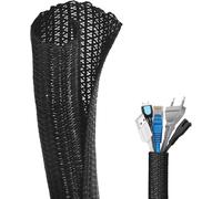 Flintronic 10ft - 1 inch Cord Protector, Wire Loom Tubing, Cable Sleeve Split Sleeving, Cable Tidy Sleeve, Protect Pets From Chewing Cords For USB Cable Power Cord Audio Video Cable for Home,Office