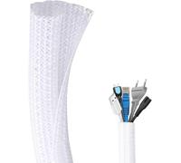 Flintronic 10ft - 1 inch Cord Protector, Wire Loom Tubing, Cable Sleeve Split Sleeving, Cable Tidy Sleeve, Protect Pets From Chewing Cords For USB Cable Power Cord Audio Video Cable for Home,Office