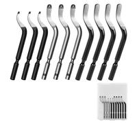 Flintronic 10Pcs Deburring Blades, Aluminum Alloy Hand Deburring Blade, Replacement Deburring-Knife Deburred Tool for 3D Prints Pipe, Plastic, Copper, PVC, Steel (4 BS1010, 3 BK3010, 3 BS1018)