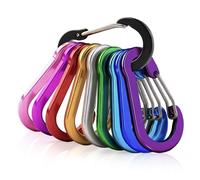 Flintronic 10PCS Non-Locking Carabiner, Duty Carabiner Clips, Aluminum Spring Snap Hooks, Keychain Carabiner Clip Hook for Camping Hiking Fishing Traveling (Multicolor)