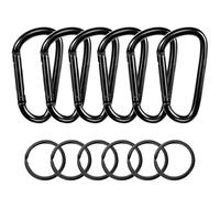 Flintronic 10PCS Non-Locking Carabiner, Locking Carabiner Clips, Aluminum Carabiners, Keychain Carabiner Clip Hook for Camping Hiking Fishing Traveling