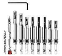 Flintronic 11-Piece HSS Self-Centering Hinge Drill Bit Set for Wood Door, Window, Cabinet Woodworking Hinge Hardware Pilot Hole Drilling