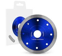 flintronic 115mm Diamond Cutting Discs for Angle Grinder, Super Thin Diamond Saw Blade, Clean Cut on Porcelain, Tiles, Granite, Marble, Stones, Bricks & Ceramics, Wet Cutting, 4.5" (Blue)