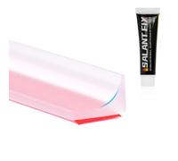 Flintronic 118Inch/3M Wet Room Floor Barrier, Shower Seal Strip with 50G Glue, Threshold Water Barrier, Silicone Shower Door Threshold Water Dam, Tray Sealing Strip for Kitchen, Bathroom