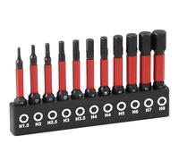 Flintronic 11Pcs Allen Wrench Drill Bit Set, S2 Steel Magnetic Impact Hex Allen Key Bit Set, 1/4” Hex-Shank Metric Inner Hexagon Screwdriver Bit, Allen Key Impact Drill Bit H1.5-H8