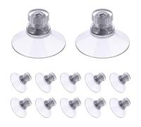 Flintronic 12 PCS Suction Cups, 30mm Clear Suction Pads Plastic Sucker Pads, Suction Holder with Knurled Nut Window Suckers for Glass Mirror Window Wall Door and Other Smooth Flat