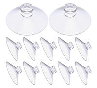 flintronic 12 PCS Suction Cups, 30mm Round Button Suction Cups, PVC Plastic Suckers Without Hooks, Clear Mushroom Head Suction for Home Decoration, Outdoor, Kitchen, Window, Glass, Mirror, Pads