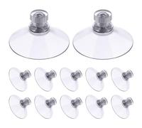 flintronic 12 PCS Suction Cups, 41mm Clear Suction Pads Plastic Sucker Pads, Suction Holder with Knurled Nut Window Suckers for Glass Mirror Window Wall Door and Other Smooth Flat