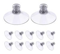 Flintronic 12 PCS Suction Cups, 50mm Clear Suction Pads Plastic Sucker Pads, Suction Holder with Knurled Nut Window Suckers for Glass Mirror Window Wall Door and Other Smooth Flat
