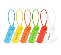 Flintronic 120PCS Anti-Tamper Security Tags, Plastic Security Seals with Numbered, Self Locking Security Tag Ties Tamper Seals, for Secure Fire Extinguishers, Luggage, Clothes, Shelf Tags (Circle)