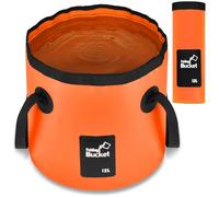 flintronic 12L Folding Water Bucket, Foldable Storage Container Collapsible Bucket for Camping, Outdoor Portable Lightweight Buckets for Traveling Fishing Hiking Camping Boating (Orange)