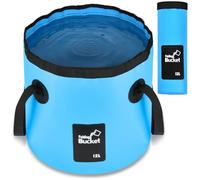 flintronic 12L Folding Water Bucket, Foldable Storage Container Collapsible Bucket for Camping, Outdoor Portable Lightweight Buckets for Traveling Fishing Hiking Camping Boating (Blue)
