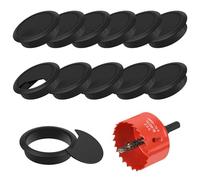 Flintronic 12PCS Desk Grommet with Hole Saw, Ø60mm Desk Cable Grommets