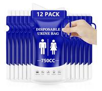 flintronic 12Pcs Disposable Urine Bags, 750ML Emergency Toilet Pee Bags with Handles, Portable Urine Bags for Men Women Kids Patients and Pregnant, Travel Urinals for Camping Travel and Traffic Jam