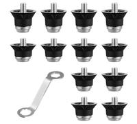 flintronic 12PCS Football Boots Studs Replacement, 2Sizes Transparent Anti-Slip Rugby Stud, Plastic Studs for Adults Children Soccer Rugby Shoes Various Outdoor Activities Silver Black