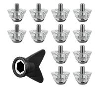 flintronic 12PCS Football Boots Studs Replacement, 2Sizes Transparent Anti-Slip Rugby Stud, Plastic Studs for Adults Children Soccer Rugby Shoes Various Outdoor Activities