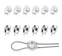 Flintronic 12PCS M2 Wire Rope Clamp, 304 Stainless Steel Wire Rope Clips, 2mm Single Bolt Cable Clamps, Fence wire Connector for Awning Fixed Clothesline Tensioner