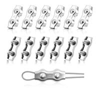 Flintronic 12PCS M4 Wire Rope Clamp, 304 Stainless Steel Wire Rope Clips