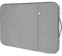 Flintronic 14 Inch Laptop Sleeve - Water Resistant, Portable Mens Laptop Bag With Pockets, Compatible With MacBook, Asus, Dell, HUAWEI (Light Gray)