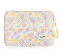 Flintronic 14In Laptop Sleeve, Cute Floral Quilted Laptop Case, Bow Quilted Lap-top Carrying Case, Portable Puffer Padded Lap-top Sleeve, Compatible with MacBook, Asus, Dell, HUAWEI