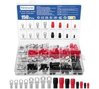 Flintronic 150Pcs Bolt Hole Tinned Copper Terminals Set, Battery SC Ring Terminal Connectors, Wire Crimp Connector, Battery Cable Ends Lugs, Crimp Terminals Connector Kit for Electric, Auto, Boat, Car