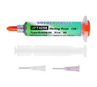 Flintronic 15g Sn42/Bi58 Lead Free Solder Paste, 138°C Low Temperature Flux Paste, Syringe Solder Paste with 2 Needles and 1 Pusher, Flux Soldering Paste for BGA, IC, PCB, CPU, LED, SMT