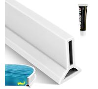 flintronic 1M Shower Threshold Water Barrier, Silicone Shower Splash Guard Strip with 50g Glue, Self-Adhesive Wet Room Floor Barrier, Wet Room Bathroom Floor Seal for Bathroom, Kitchen Sink (5cm High)