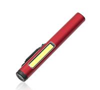 flintronic 1PC Mini Torch, USB Rechargeable Flashlight, Pocket Pen Torch Light Flashlight, with Pocket Clip, Super Bright, Waterproof,for Inspection, Workshop, Repair, Hiking, Red