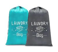flintronic 2 Pack Extra Large Laundry Bag, 61×91cm Foldable Storage Bag, Dirty Clothes Bags, with Drawstring Closure, Durable Rip-Stop, Convenient, for Travel/Bathroom/Bedroom/Dormitory