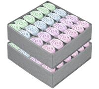 flintronic 2 Packs Drawer Organisers Dividers, 24 Cells Foldable Drawer Dividers Wardrobe, Underwear Storage Boxes for Socks, Underwear, Towels, Ties