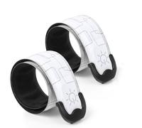 flintronic 2 Packs Light Up Armband LED Slap Safety Armband for Kids Night Walking, LED Luminous Armband Magic Strap for Running, Cycling, Jogging, etc. (White)